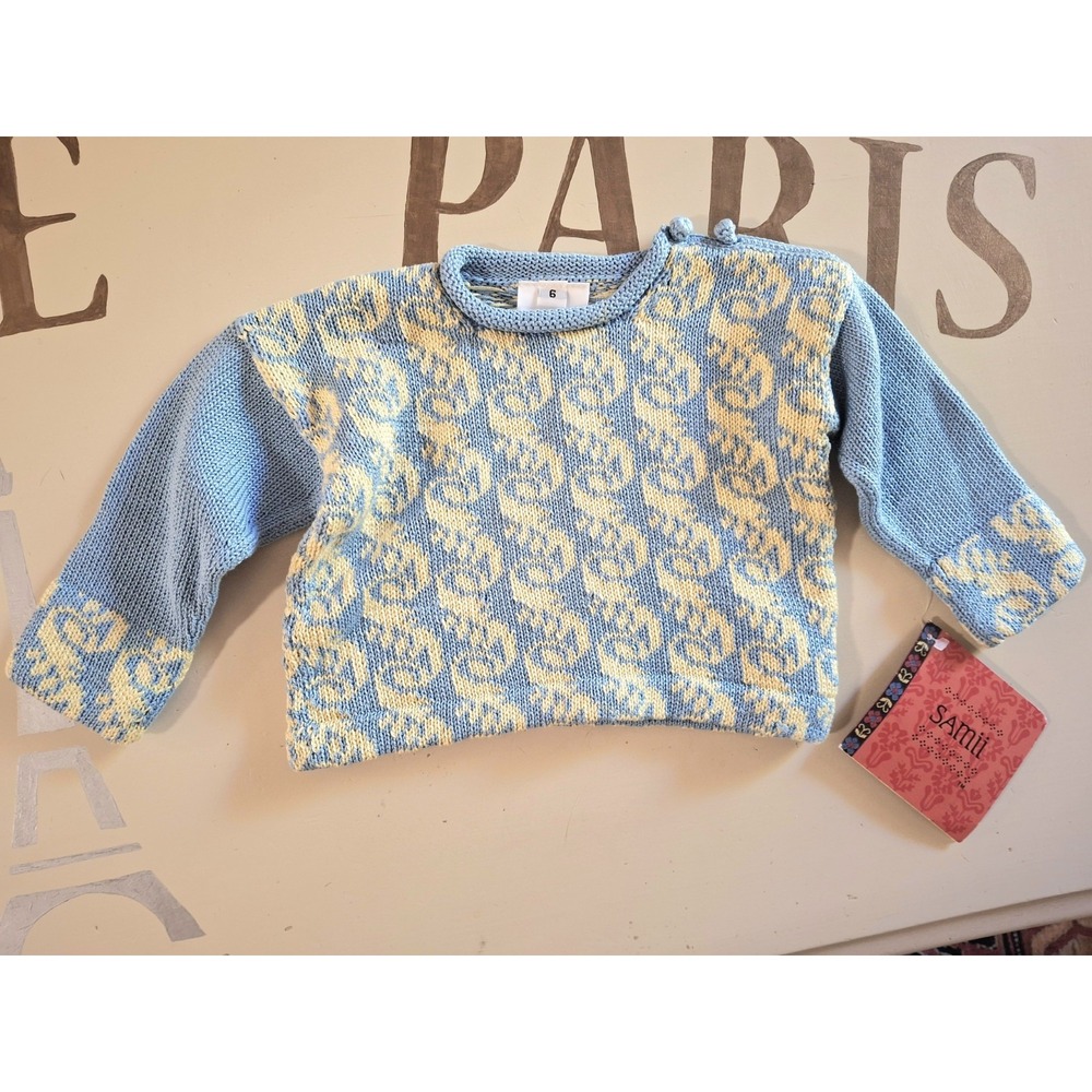 Sammi Sheffield Vermont Boy Baby 6mos Cotton Sweater USA NEW Fall Cottagecore